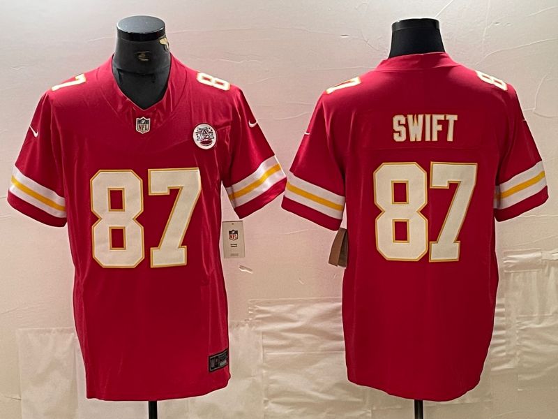 Men Kansas City Chiefs #87 Swift Red 2024 Nike Vapor F.U.S.E. Limited NFL Jersey